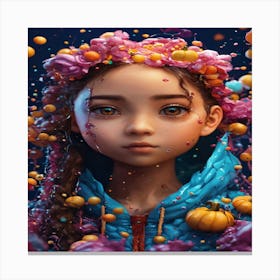 Girl With A Flower Crown Canvas Print