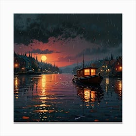 Night At The Docks 1 Canvas Print