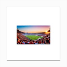 Sunset At The Stadium AI generated Canvas Print