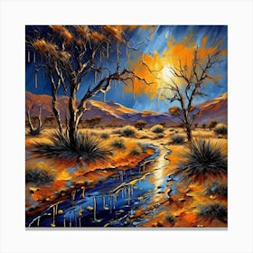 Desert Landscape Painting Canvas Print