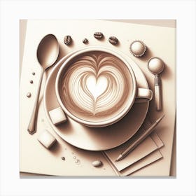 3d Coffee Art Canvas Print