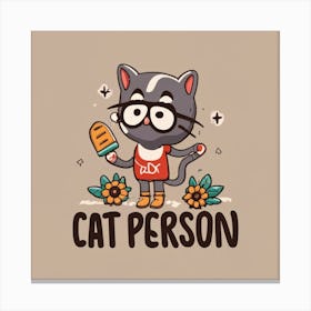 Cat Person 2 Canvas Print