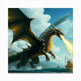 Rise Of The Black Dragons By Sea Stampe su tela