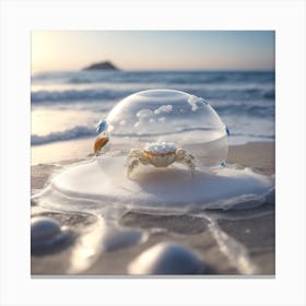 Crab In A Bubble Canvas Print