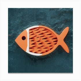 Fish Shaul Nautical Orange (2) Canvas Print