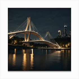 Bridge At Night 1 Canvas Print