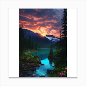 Sunset In The Mountains 3 Canvas Print