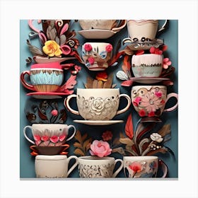 Teacups Canvas Print