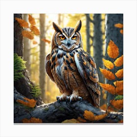 Owl In The Forest 198 Canvas Print