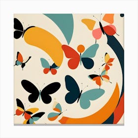 Butterflies In A Circle Abstract Painting Canvas Print