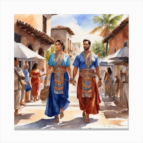 Egyptian Couple Canvas Print