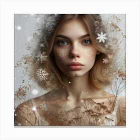 Snowy Girl Canvas Print