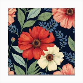 Seamless Floral Pattern 6 Canvas Print