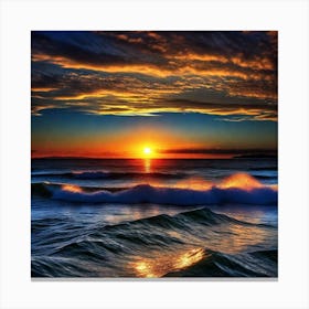 Sunset Over The Ocean 115 Canvas Print