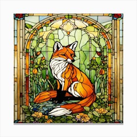 Fox Stained Glass 1 Canvas Print