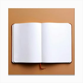 Mock Up Blank Pages Open Book Spread Unmarked Writable Notebook Journal White Clean Min (2) Canvas Print