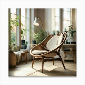 Leaf Petal Design Chair Canvas Print