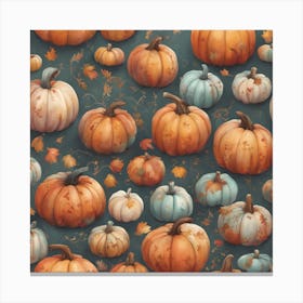 Autumn Pumpkins Cute Painted Pumpkins ( Bohemian Design ) Canvas Print