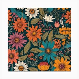 Floral Seamless Pattern 1 Canvas Print