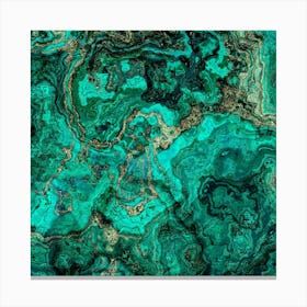 Turquoise And Gold Abstract Painting 2 Canvas Print