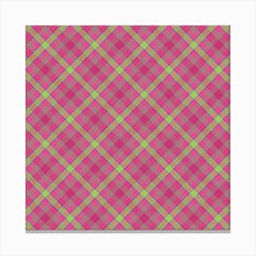 Pink Plaid Fabric Canvas Print