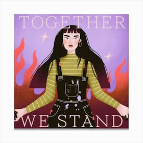 Together We Stand Square Canvas Print