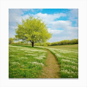 Path Through A Field Canvas Print