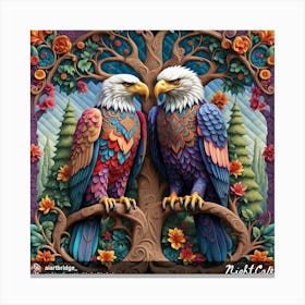 Eagles In The Tree Canvas Print