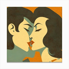 Kissing Couple Canvas Print