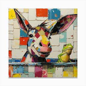 Donkey And Frog 1 Canvas Print