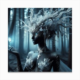 Ice Woman In The Forest Canvas Print