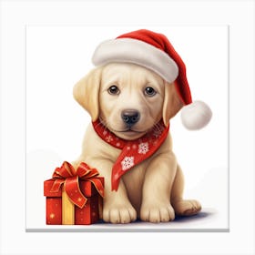 Christmas Labrador Puppy Canvas Print