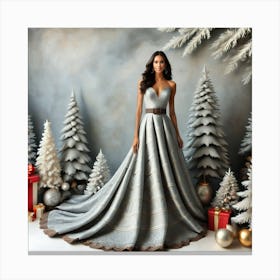 Christmas Wedding Dress 1 Canvas Print