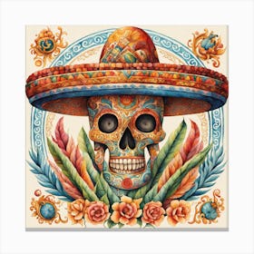 Day Of The Dead Skull 78 Canvas Print
