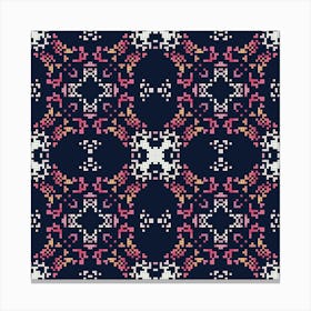 Abstract geometric pattern in pixel art style. 1 Canvas Print