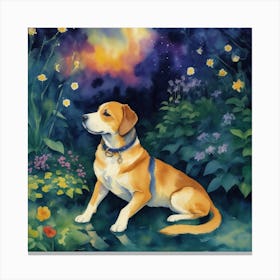 Beagle In The Garden Canvas Print
