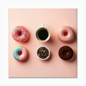 Donuts And Coffee Canvas Print