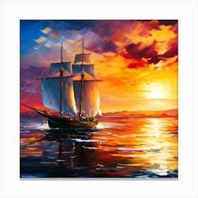 Sailing Into Sunset A Coastal Journey Canvas Print