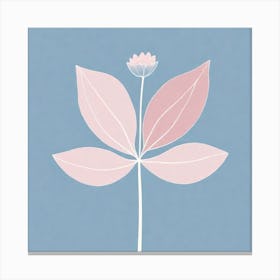 A White And Pink Flower In Minimalist Style Square Composition 443 Canvas Print