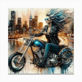 Blue Sunset Ride Canvas Print