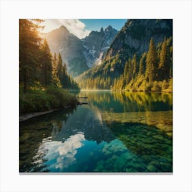 Lake In The Mountains 3 Canvas Print