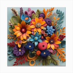 Quilling Flowers Canvas Print
