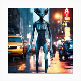 Aliens In New York City Canvas Print