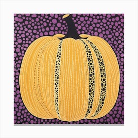 Yayoi Kusama Inspired Pumpkin Purple And Yellow 1 Canvas Print