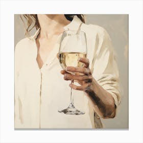 A Woman With A Glass Canvas Print