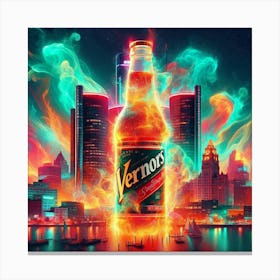 Neon Vernors soda Pop Canvas Print