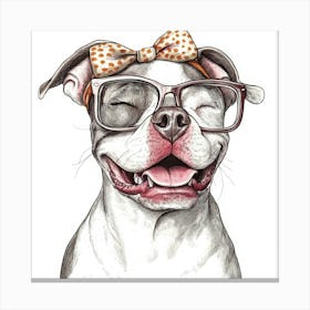 Dog With Glasses 7 Canvas Print