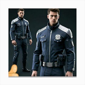 Police Officer In Uniform Canvas Print