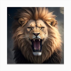 A Lion Roars Loudly Canvas Print