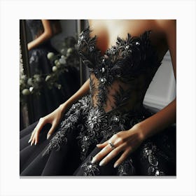 A Beautiful Black Wedding Designer Dress 3 Canvas Print